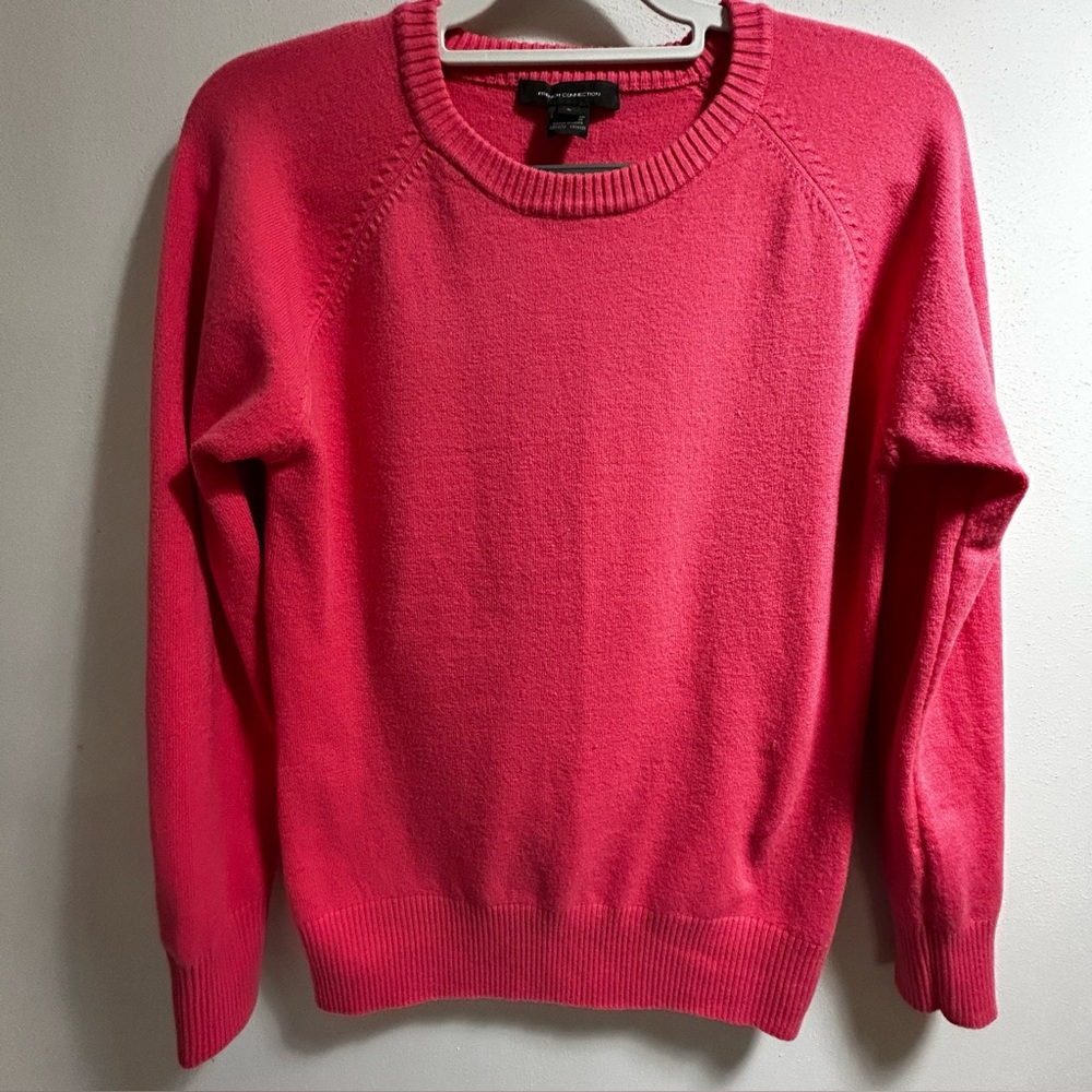 French Connection Long Sleeve Crew Neck Pink Sweater Size Large - Picture 1 of 10